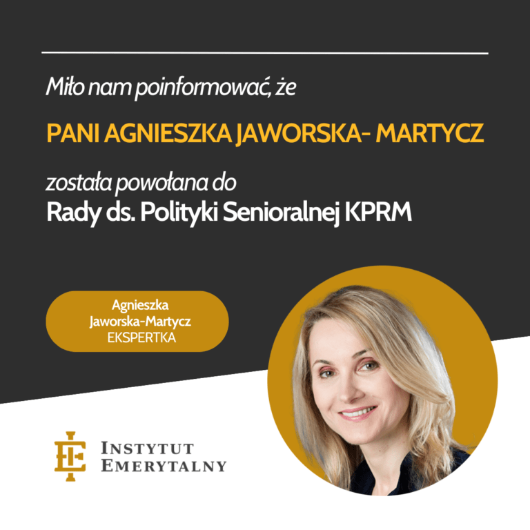 Agnieszka Jaworska-Martycz powołana do Rady ds. Polityki Senioralnej KPRM